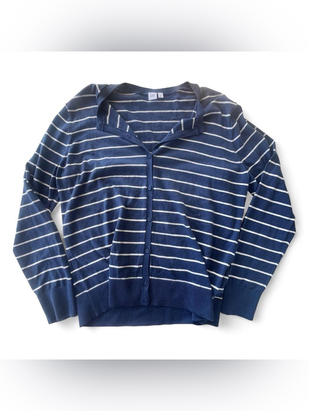 Gap Striped Button-Front Cardigan Sweater XXL Cozy Casual Layering Knit